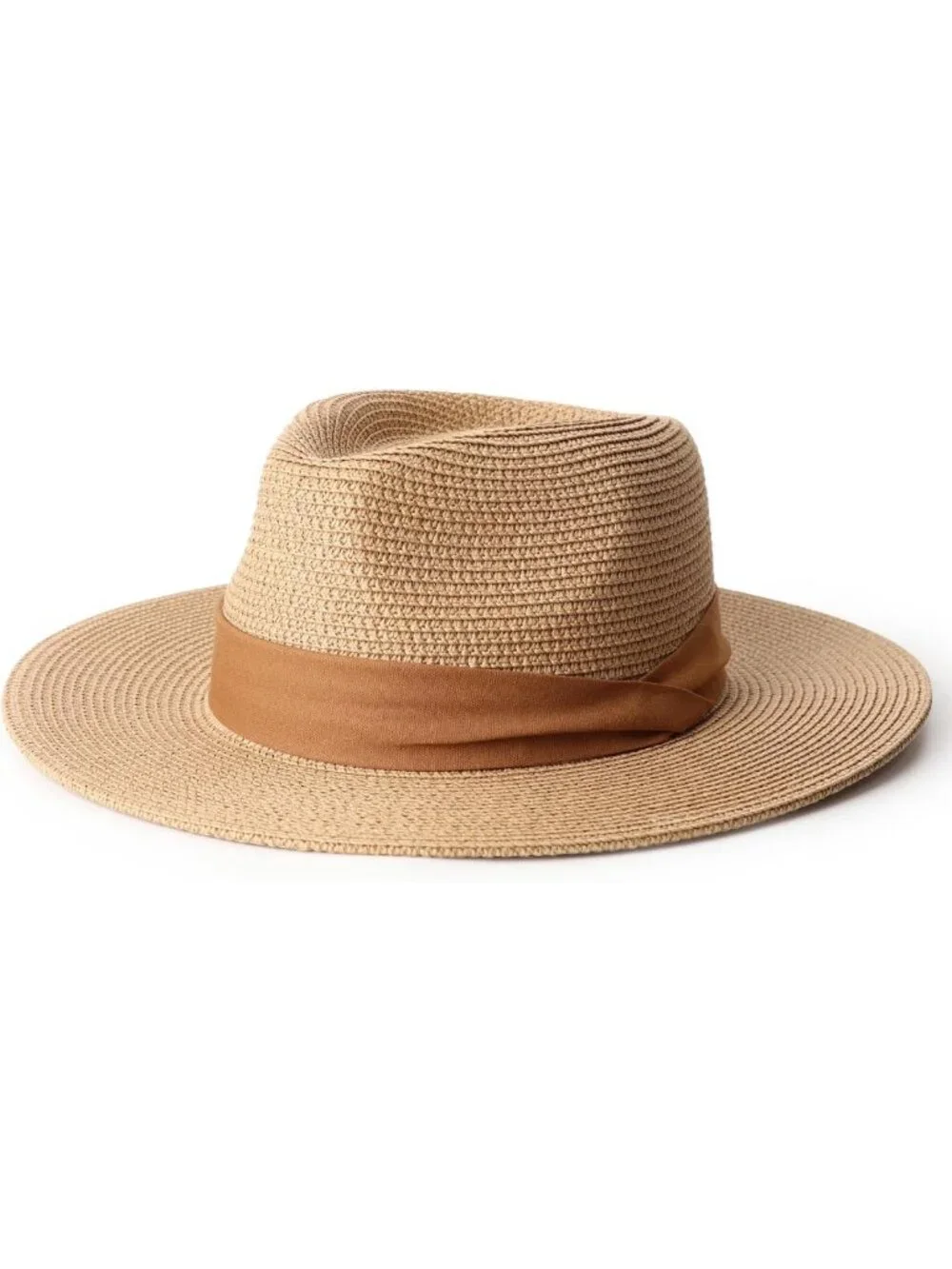 Wide Brim Straw Panama Hat for Women - Travel Fedora, Beach Sun Hat, UPF 50